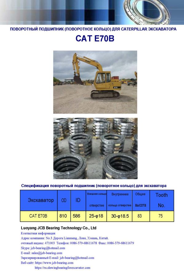 поворотный подшипник (поворотное кольцо) для caterpillar экскаватора CAT E70B