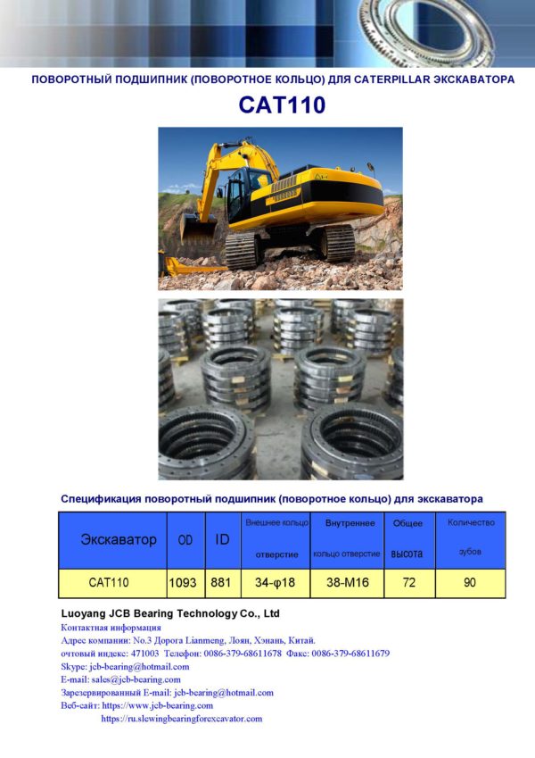 поворотный подшипник (поворотное кольцо) для caterpillar экскаватора CAT110