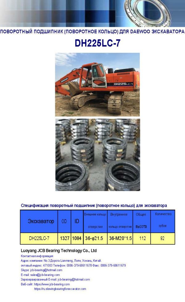 поворотный подшипник (поворотное кольцо) для daewoo экскаватора DH225LC-7