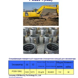 поворотный подшипник (поворотное кольцо) для komatsu экскаватора PC220-7(92Z)