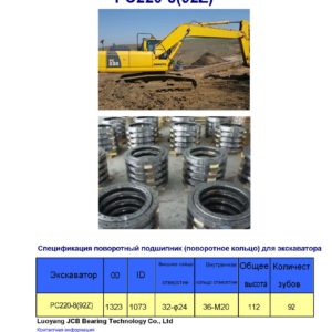 поворотный подшипник (поворотное кольцо) для komatsu экскаватора PC220-8(92Z)