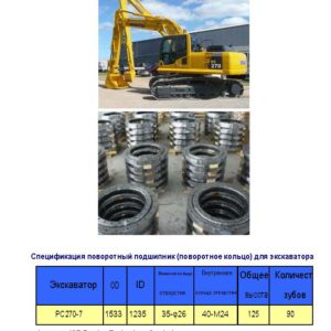 поворотный подшипник (поворотное кольцо) для komatsu экскаватора PC270-7