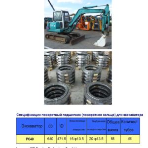 поворотный подшипник (поворотное кольцо) для komatsu экскаватора PC40