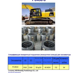 поворотный подшипник (поворотное кольцо) для komatsu экскаватора PC450-6